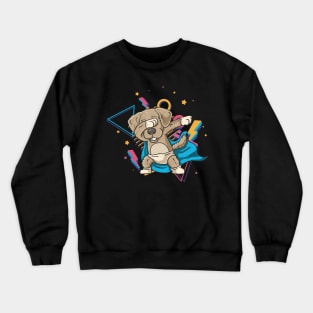 Dabbing Dog 80s retro Style Dab Gift Crewneck Sweatshirt